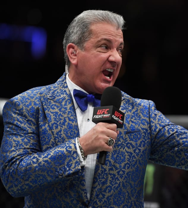 Bruce Buffer Wearing a Raw Silk Jacquard Smoking Jacket from King & Bay