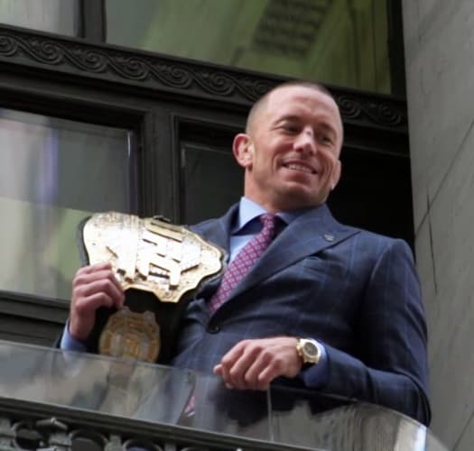Georges St. Pierre Wears King & Bay Custom Suit After UFC 217