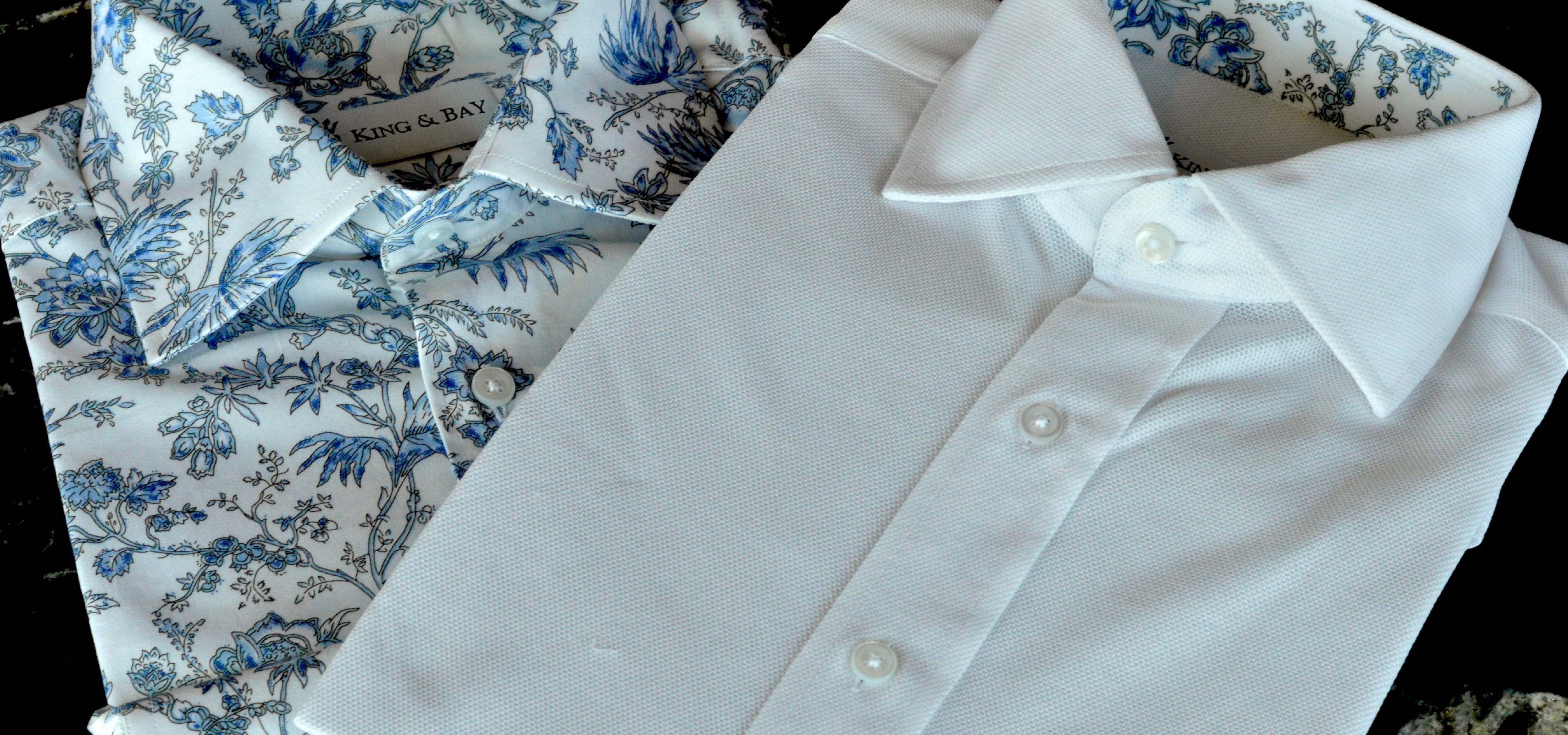 Two custom King & Bay dress shirts